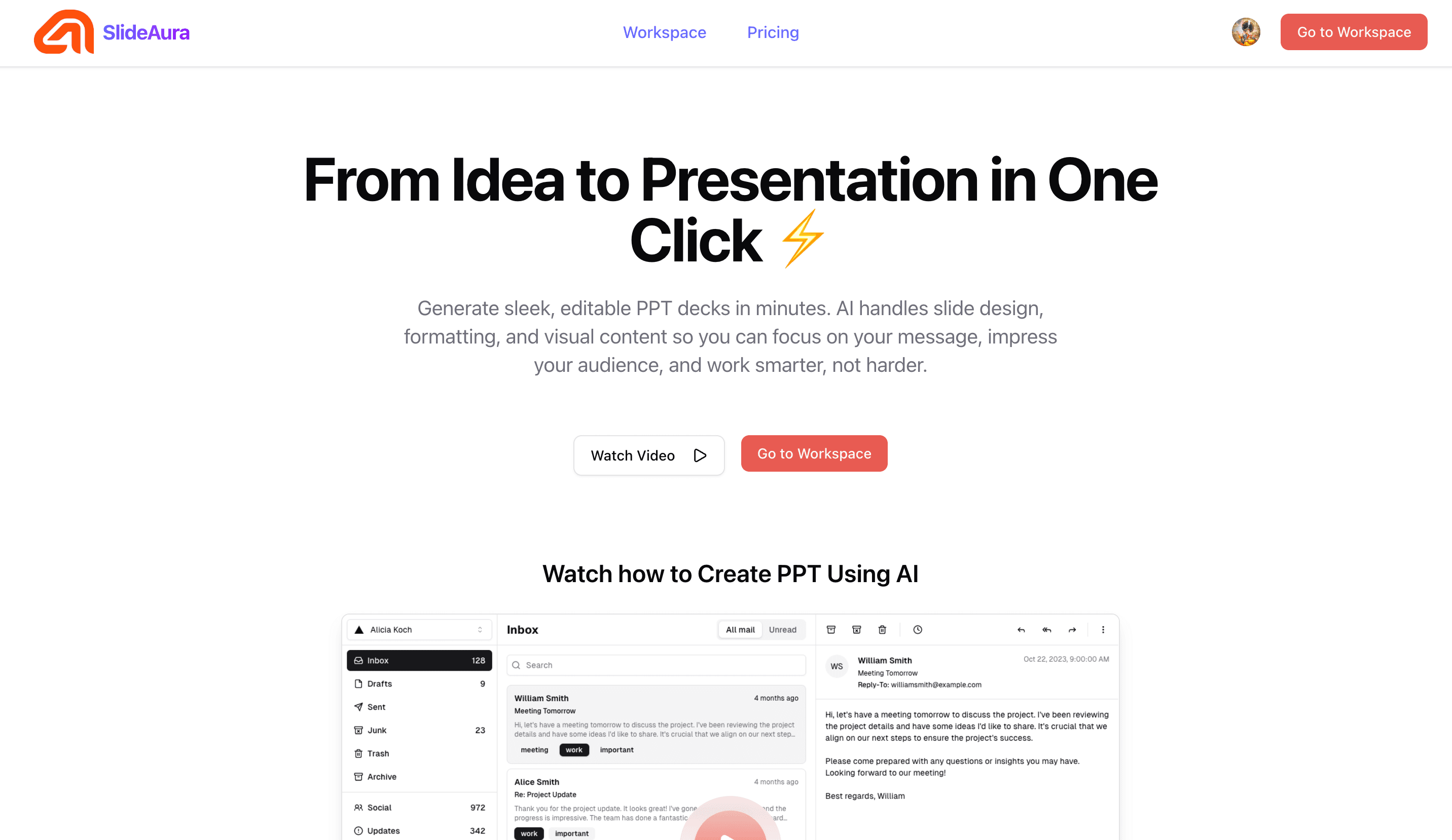 SlideAura – AI Presentation Platform not found
